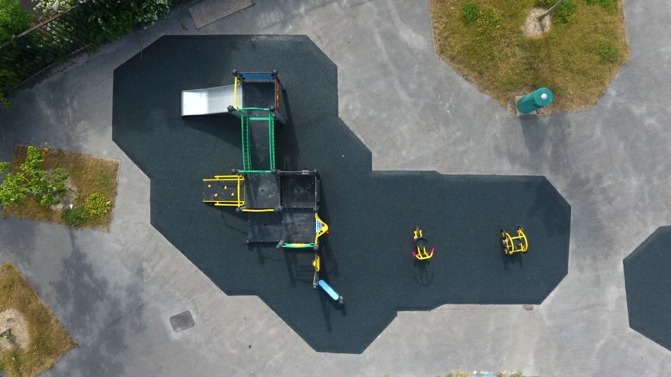 Playground wetpour — aerial view
